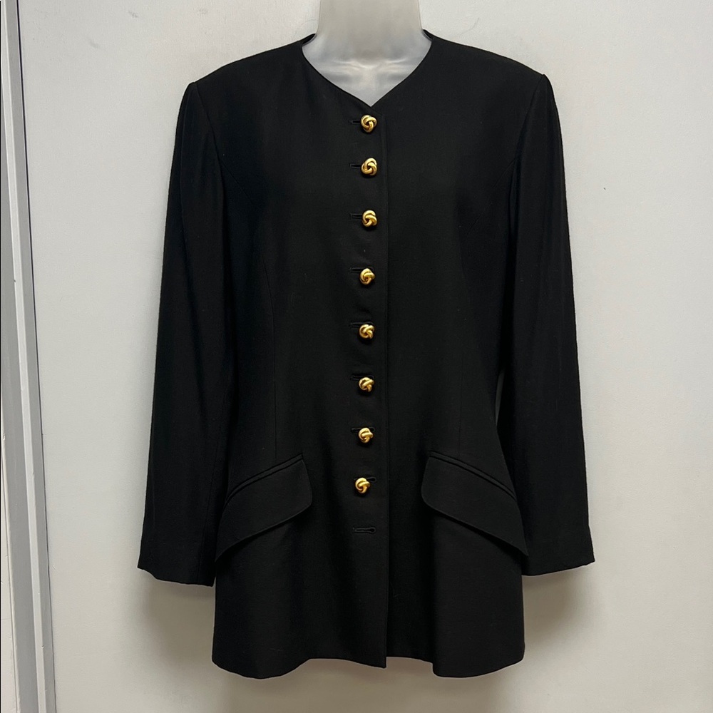 Carlisle Vintage Black Wool Blend Jacket – Size 8
